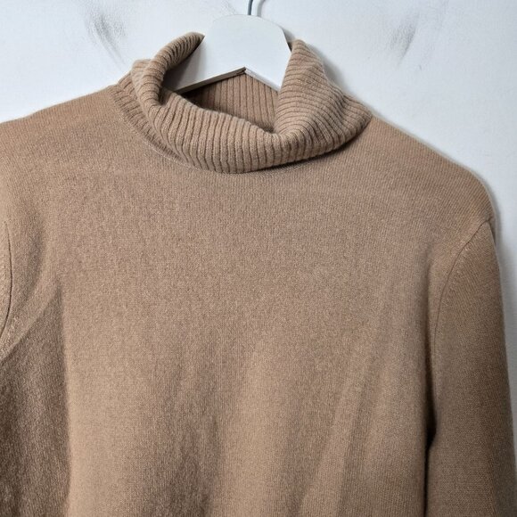 Pursuits, Ltd Size L 100% Cashmere Turtleneck Camel Brown Long Sleeves - Picture 2 of 7